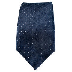 Cravate en satin de soie PRADA Navy White Dots