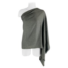 TOM FORD Grey Black Checkered Woven Scarves