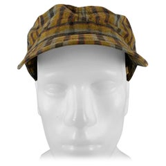 MARC JACOBS Size One Size Grey Green Plaid Cotton Hat