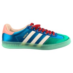 GUCCI Talla 10 Azul Verde Nylon Zapatillas bajas