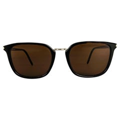 SAINT LAURENT Braune Schildpatt-Sonnenbrille aus Acetat