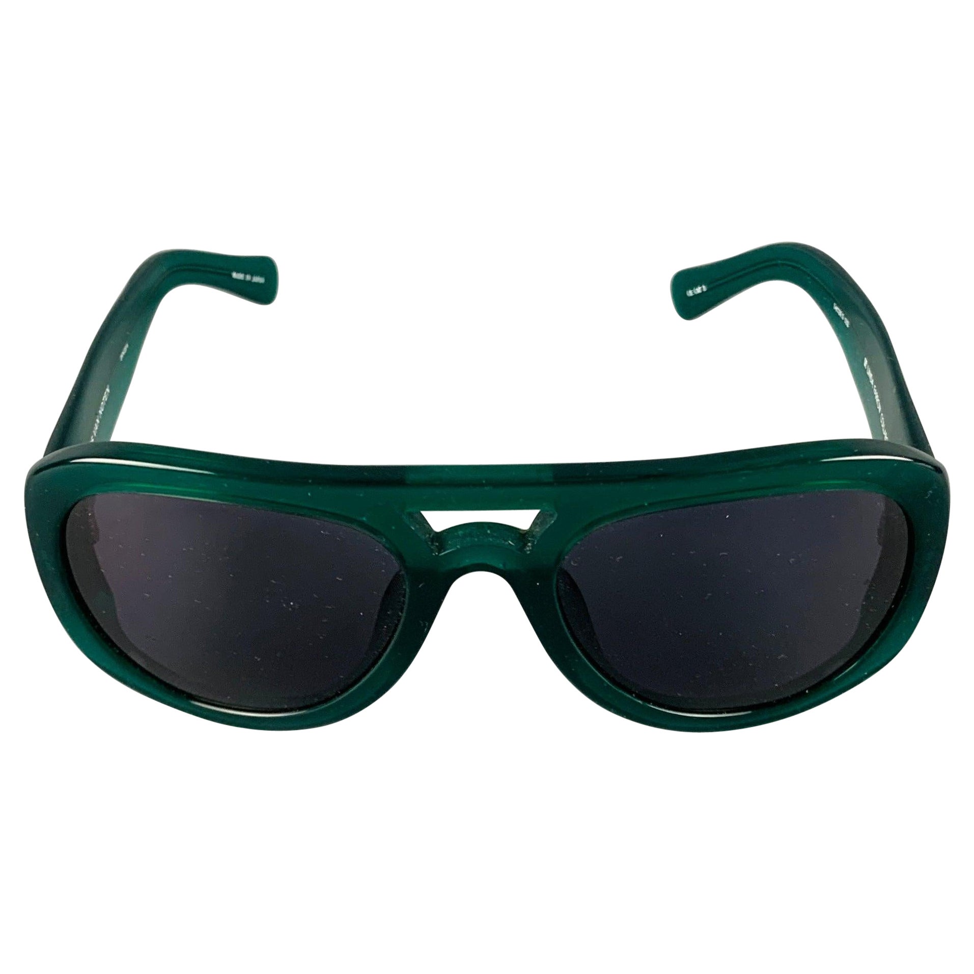 DRIES VAN NOTEN Green Grey Acetate Sunglasses For Sale