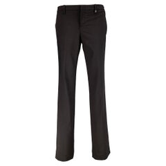 GUCCI Taille 6 Pantalon habillé noir en polyamide élasthanne à devant plat