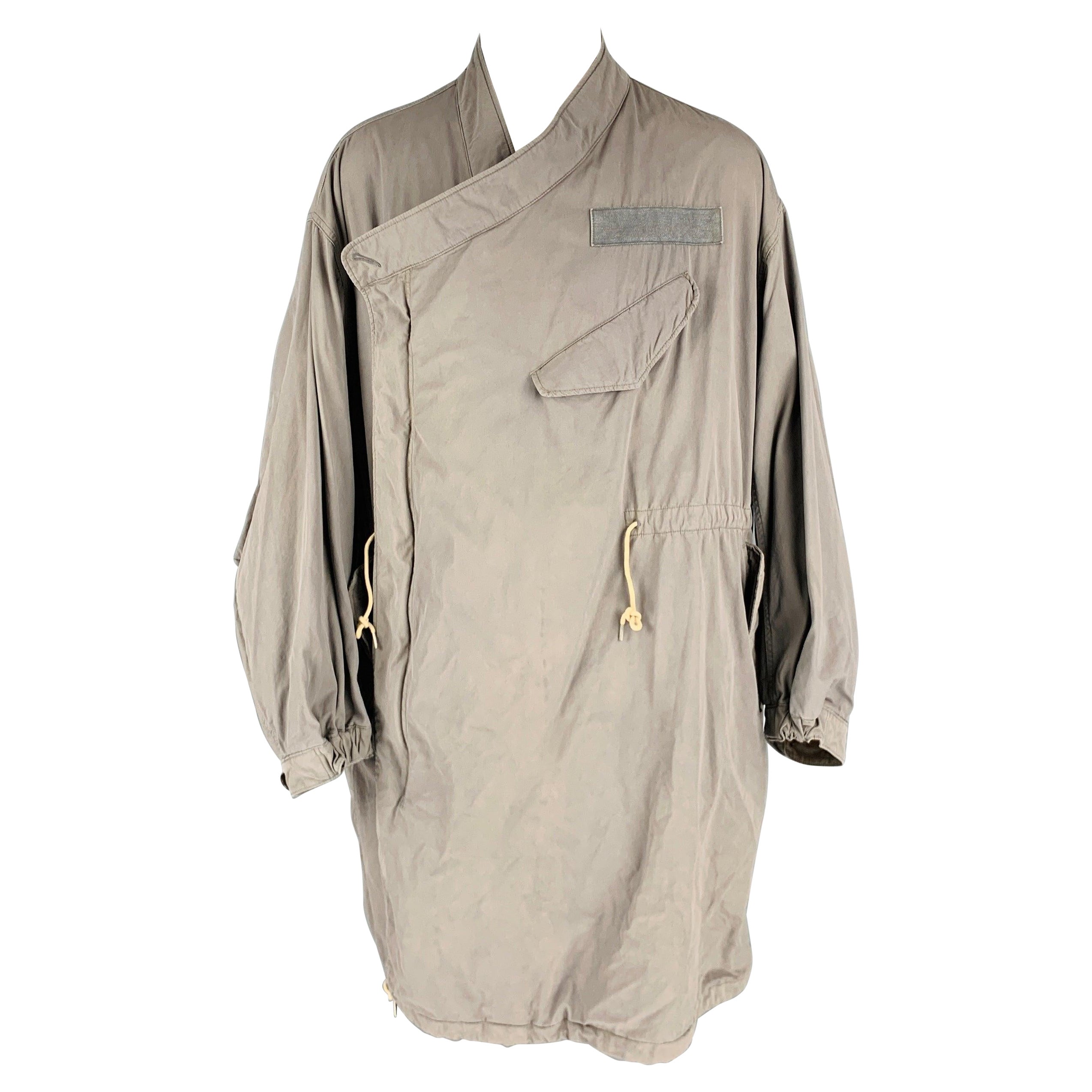 VISVIM Size S -Chamdo Fishtail Parka- Grey Cotton Parka Coat For Sale