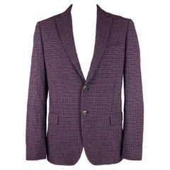Foraks Fifth Avenue Taille 44 Manteau de sport en laine mélangée à carreaux violet et marine