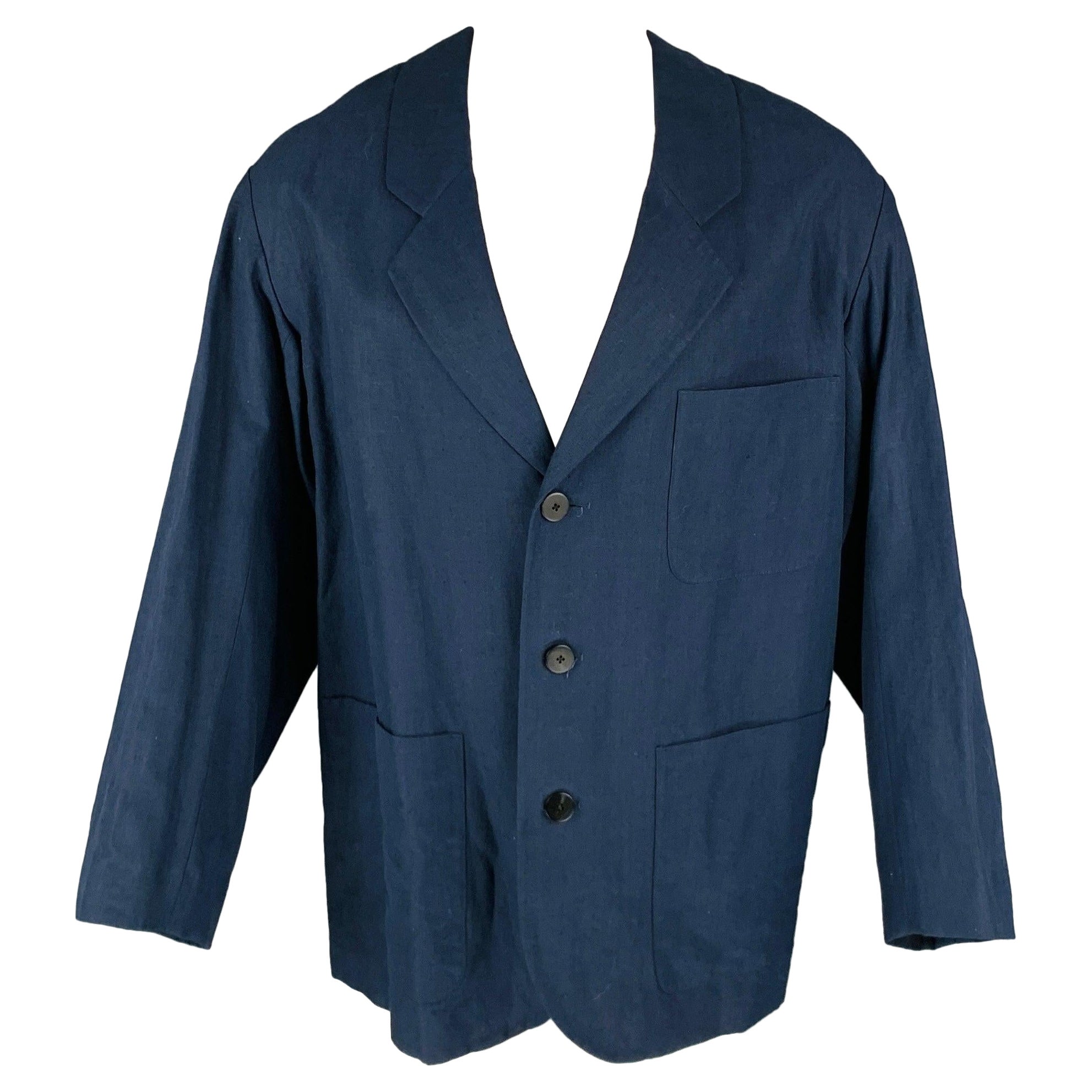 VISVIM -New Hope II- Size M Navy Linen Notch Lapel Sport Coat For Sale