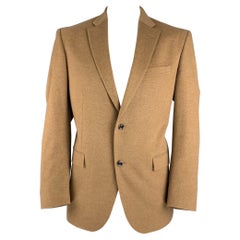 SAKS FIFTH AVENUE - Manteau de sport à revers en cachemire brun clair, taille 44