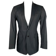 BURBERRY PRORSUM - Manteau de sport en coton enduite noire, taille 40
