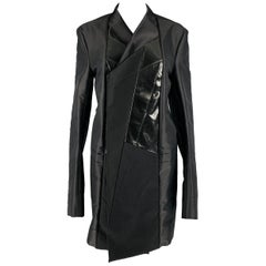 Rick Owens Taille 6 Manteau noir en nylon et coton
