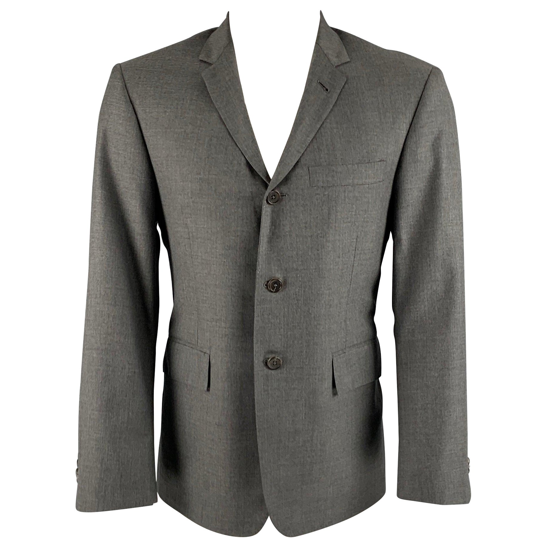 THOM BROWNE Size 40 Grey Tweed 3 button Sport Coat For Sale