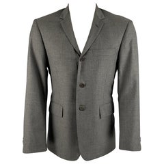 Manteau de sport à 3 boutons en tweed gris THOM BROWNE Taille 40