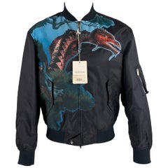 Valentino Giacca Bomber Grafica Navy Taglia 36