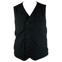 ENGINEERED GARMENTS Size L Grey Light Grey Herringbone Wool Blend Vest