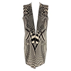 GIVENCHY SS10 Taglia M Nero Bianco Gilet Geometrico Aperto