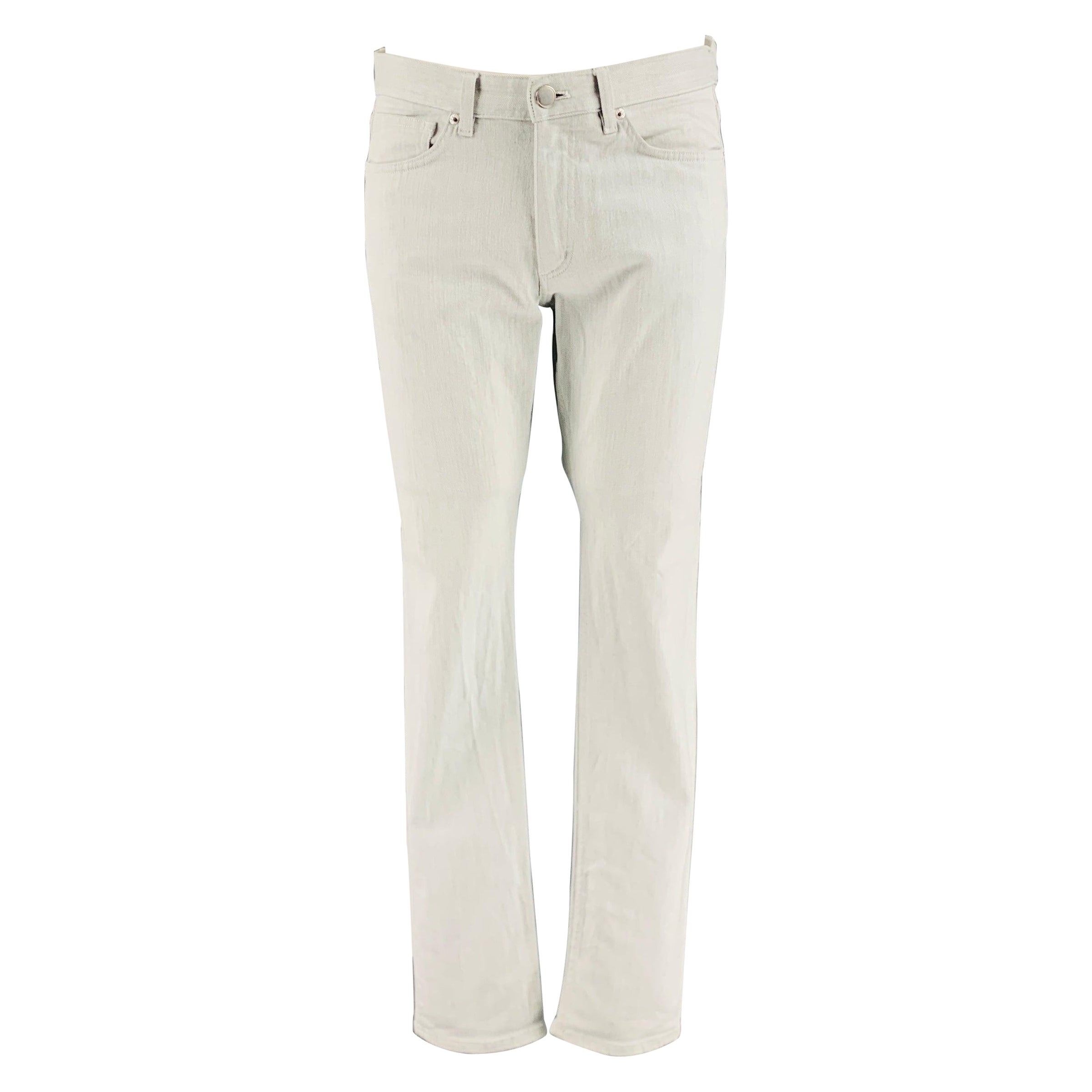 THEORY Taille 32 - Jean gris en coton mélangé à 5 poches en vente