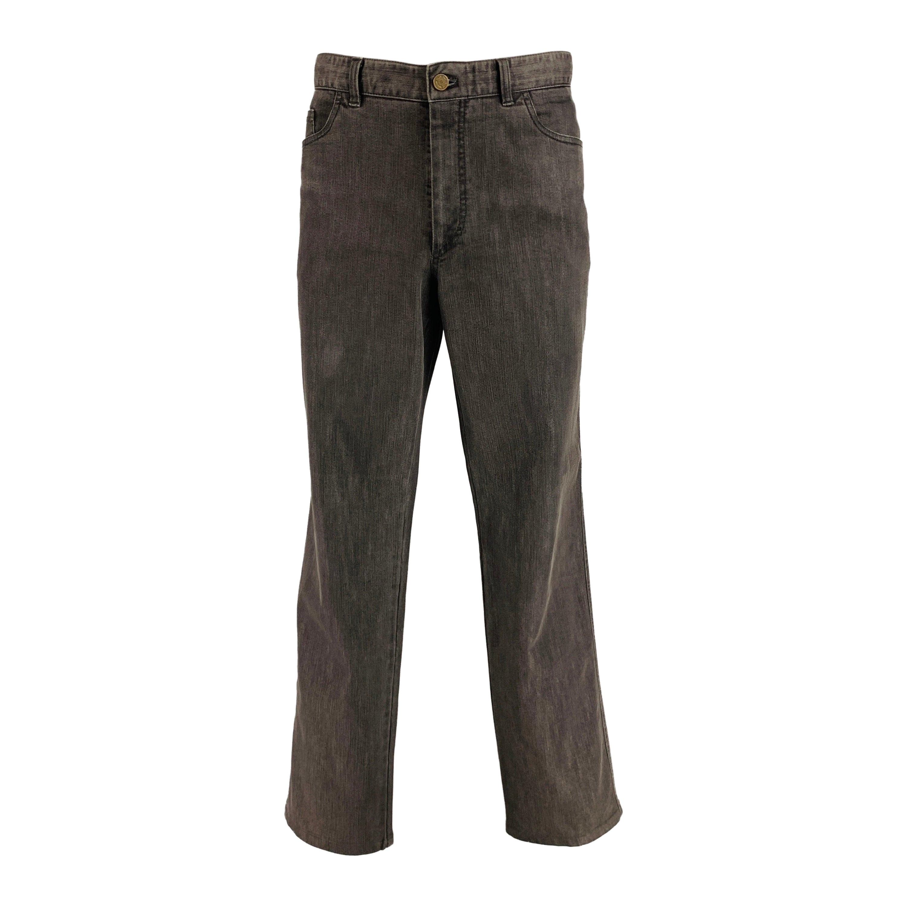 BRIONI Size 38 Grey Cotton Blend 5 Pockets Jeans For Sale