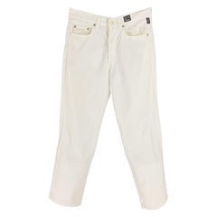 Used VERSACE JEANS COUTURE Size 30 White Denim 5 Pocket Jeans