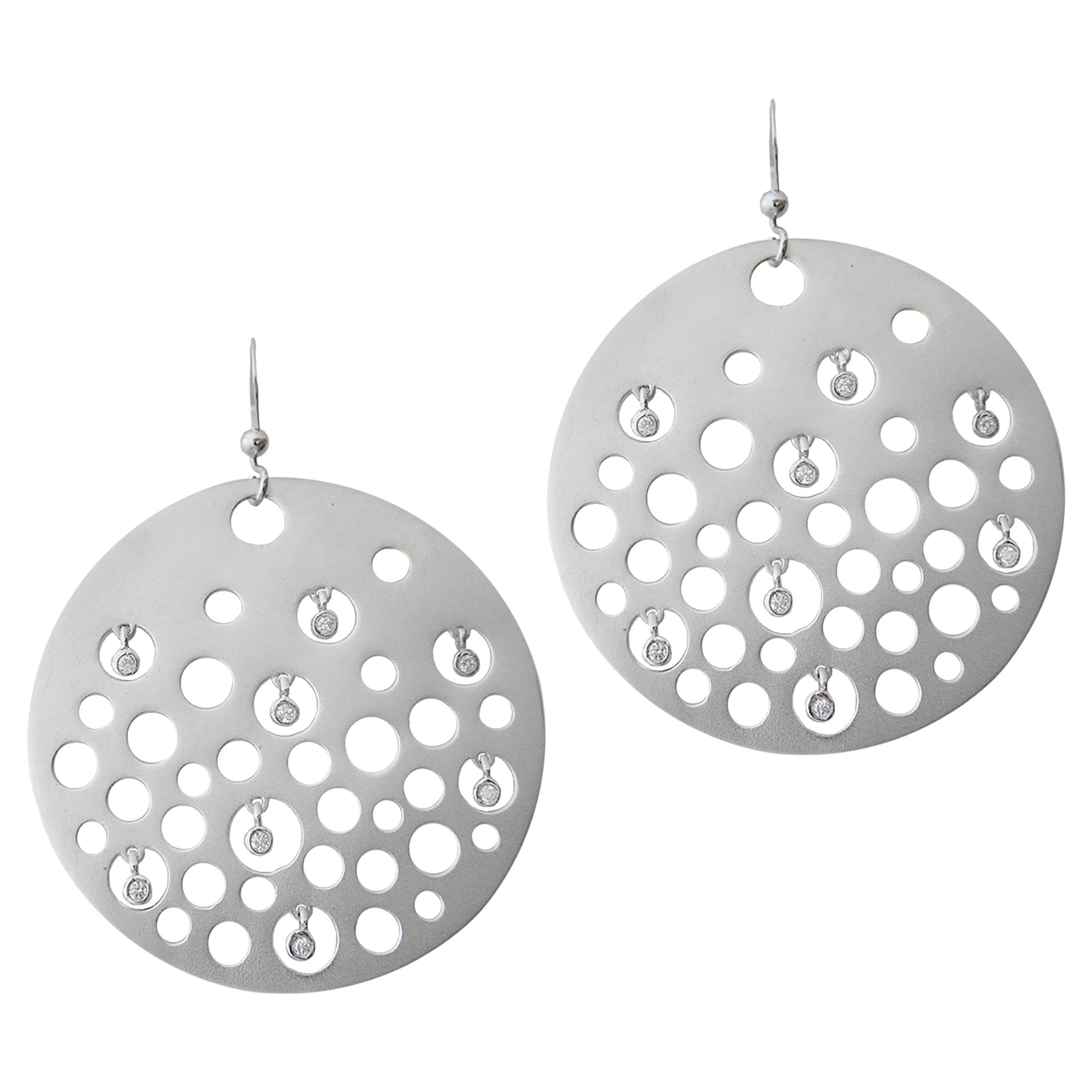 Fei Liu Cubic Zirconia Sterling Silver Statement Drop Earrings