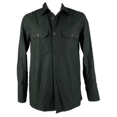 RAG & BONE Size L Black Cotton Patch Pockets Long Sleeve Shirt