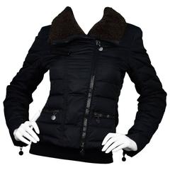 Used Moncler Frene Puffer Jacket w/ Sheep Fur Collar Sz 0