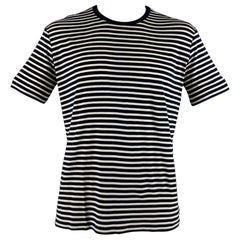 RALPH LAUREN Size XL Navy White Stripe Cotton Crew-Neck T-shirt