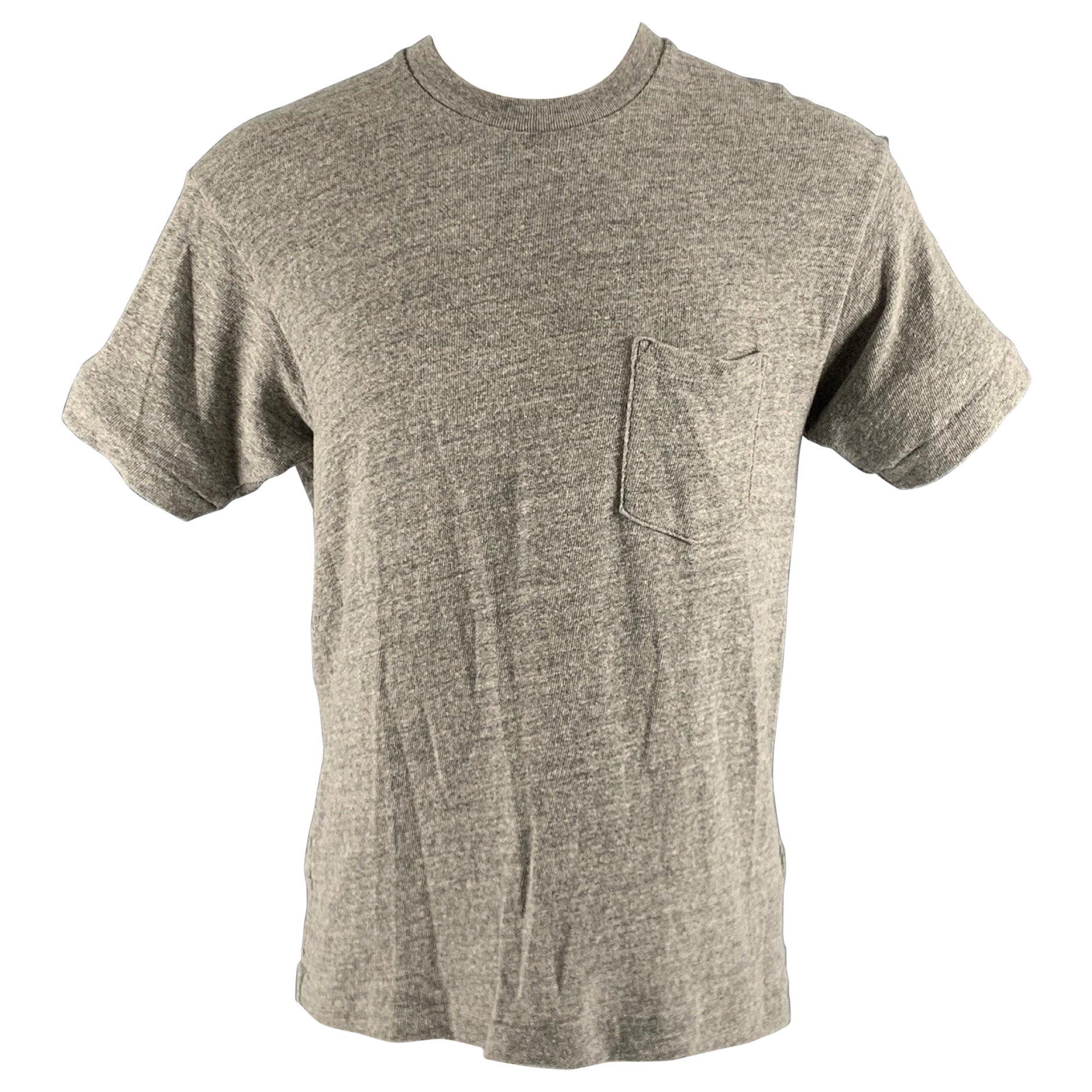 JOHN ELLIOTT Size S Grey Heather Cotton Short Sleeve T-shirt For Sale