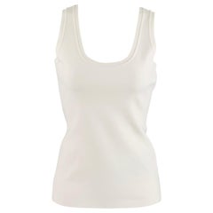 SALVATORE FERRAGAMO Size S White Viscose Blend Tank Casual Top