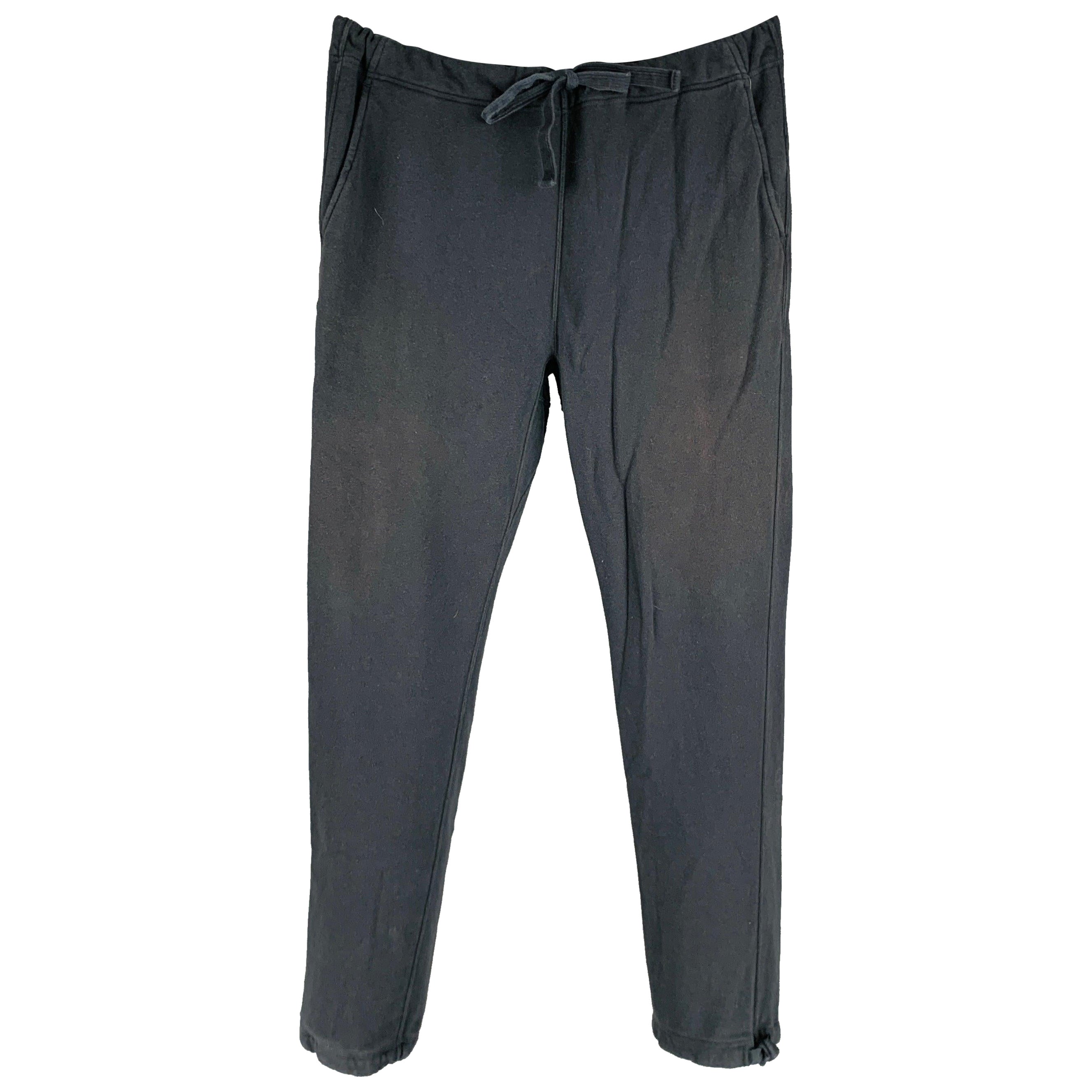 VISVIM Size S Black Cotton Cashmere Drawstring Casual Pants For Sale