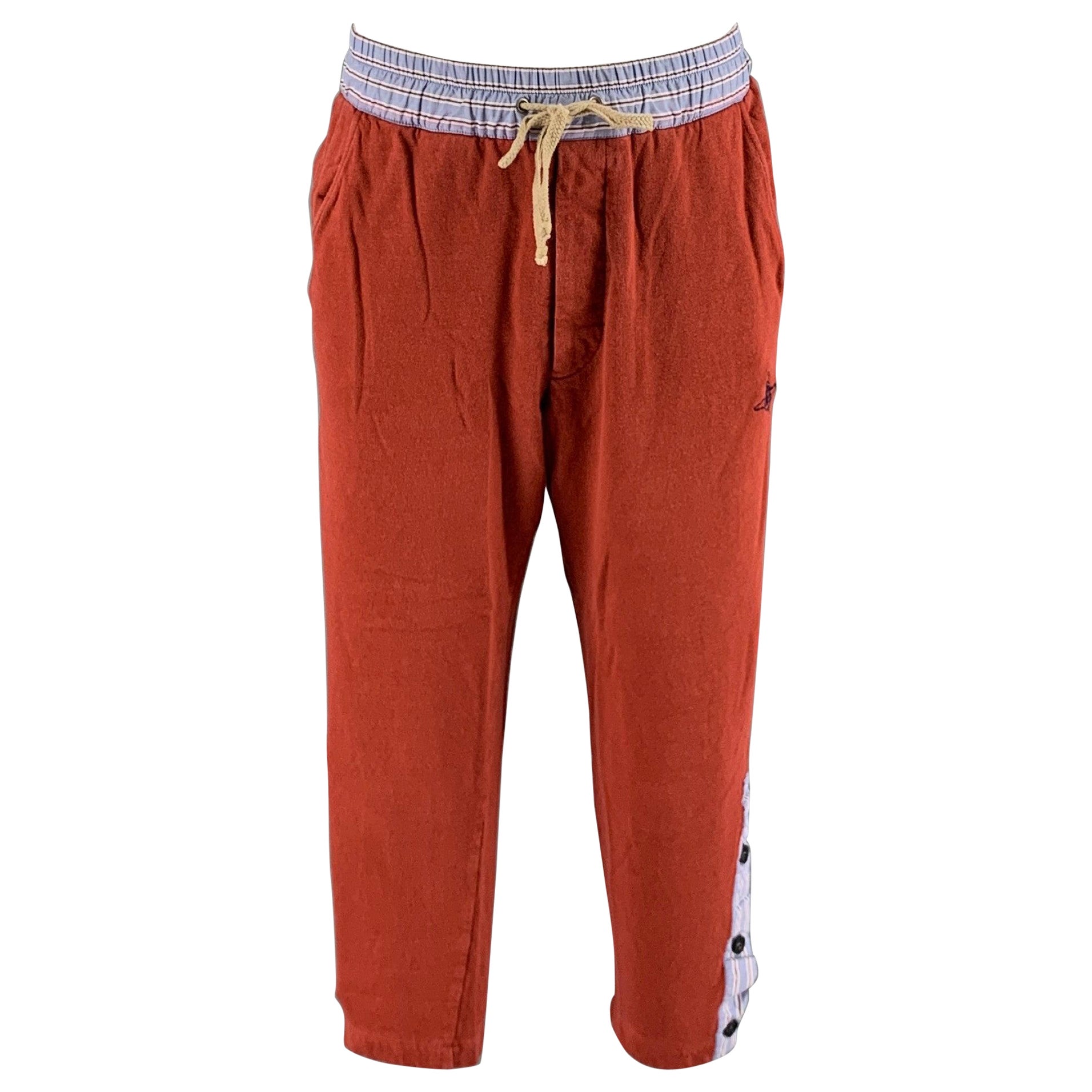 VIVIENNE WESTWOOD Size S Orange Blue Contrast Trim Sweatpants Casual Pants For Sale
