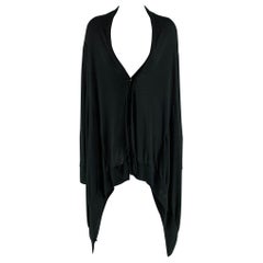 Y-3 Size M Black Polyester Viscose Hidden Buttons Cardigan