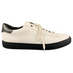 SAKS Fifth Avenue Taille 12 Chaussures à lacets basses en cuir blanc et noir