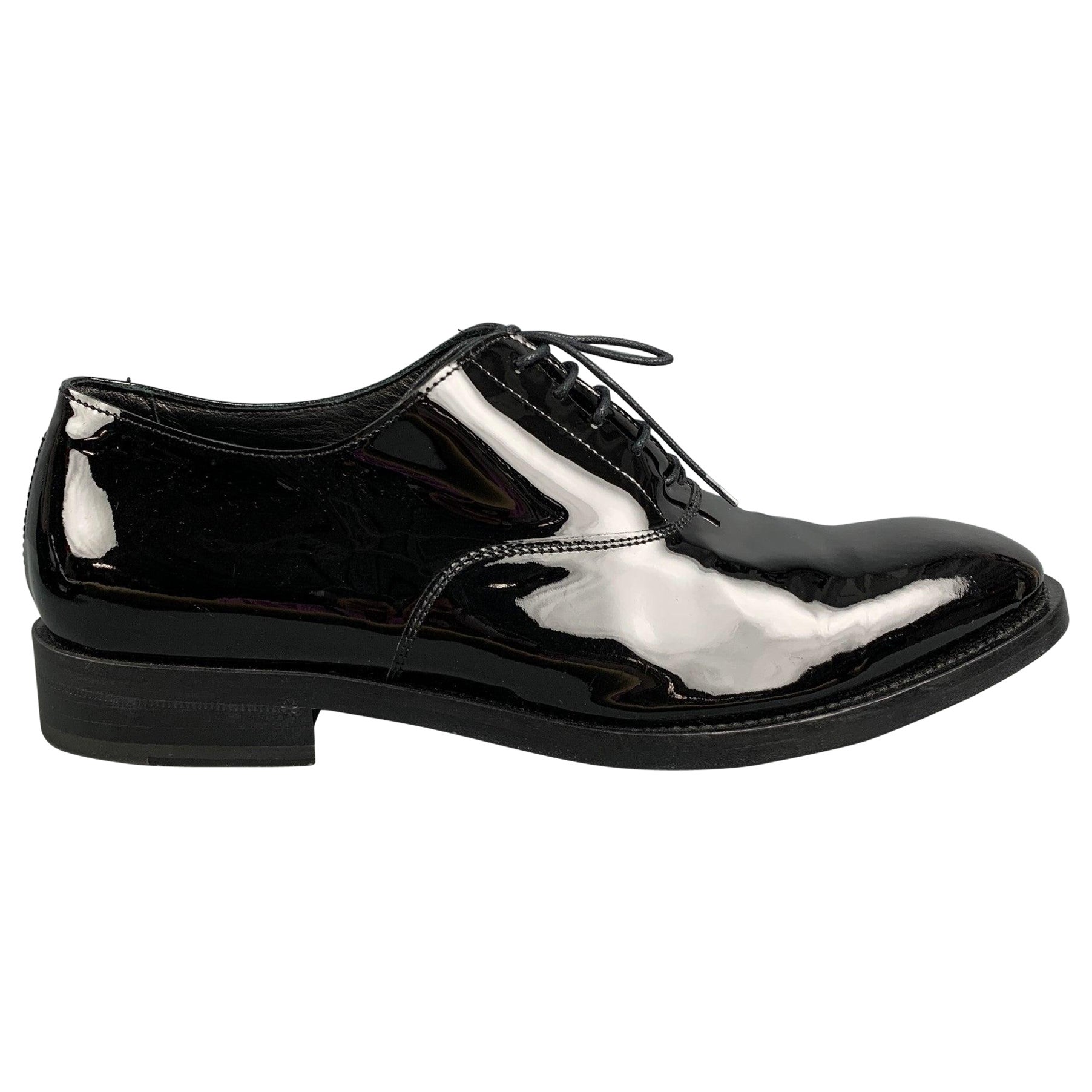 PAUL SMITH Size 10 Black Solid Lace Up Shoes For Sale