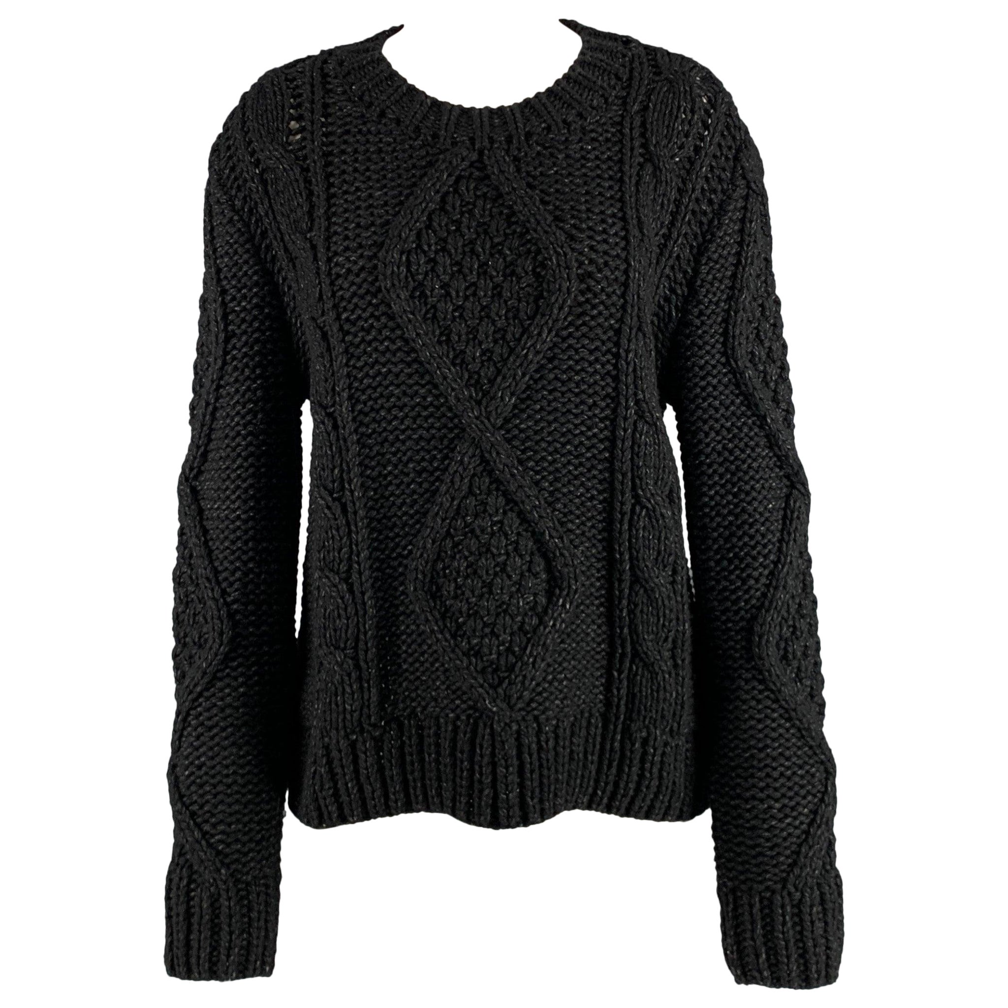 MAISON MARTIN MARGIELA Size M Black Grey Wool Polyamide Sweater For Sale