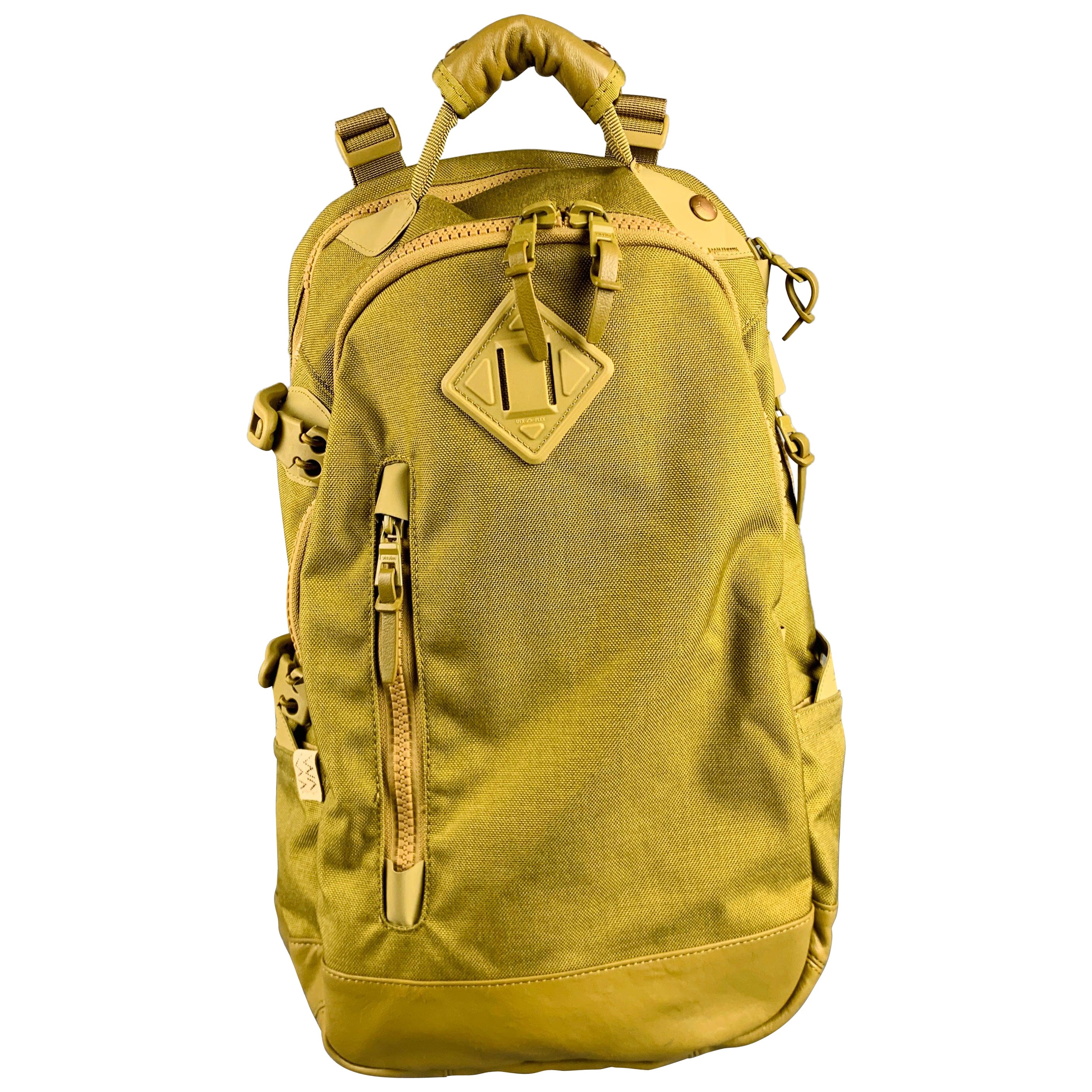 VISVIM Green -Cordura 20L- Nylon Leather Trim Backpack For Sale