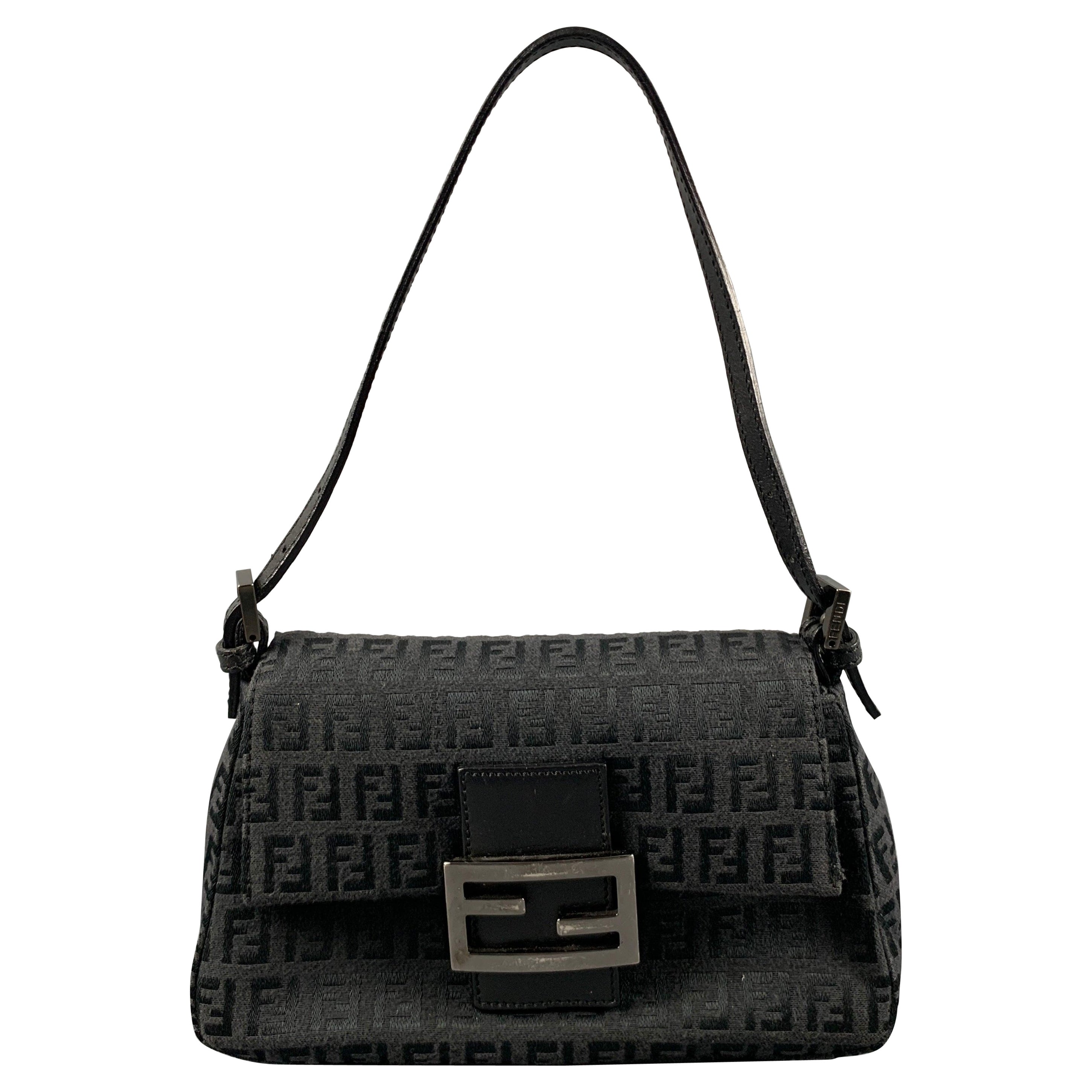 FENDI Black Monogram Handbag For Sale