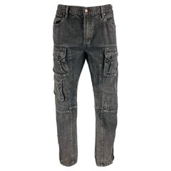 RALPH LAUREN Size 36 Black Wash Denim Multi Pockets Jeans