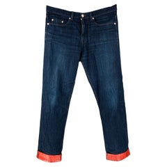 DRIES VAN NOTEN - Jean à 5 poches en coton bleu marine, taille 30