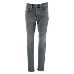 RAG & BONE Size 31 Grey Cotton Polyurethane Slim Button Fly Jeans