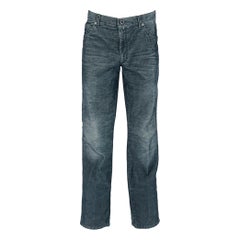 ALBERTO Size 35 Black Grey Corduroy Polyester Cotton 5 Pocket Casual Pants