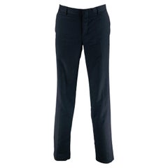 GUCCI Size 34 Navy Textured Wool Flat Front Casual Pants