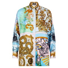 Used 1992 Gianni Versace Runway Documented Baroque Print Silk Shirt