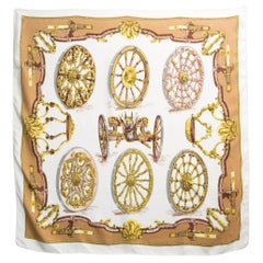 1967 Hermes Les Roues de Canon by Caty Silk Scarf