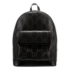 Gucci Used Black  GUCCI GG Embossed  Monogram Small  Day Back Pack Black