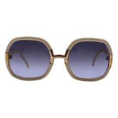 Ted Lapidus Vintage Beige Oversized G 20 Sonnenbrille 55/15 120mm in Übergröße