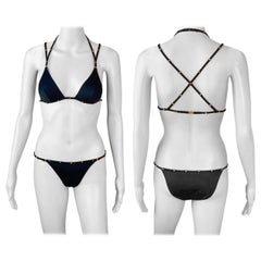Zweiteiliger Bikini-Badeanzug mit Nieten von Tom Ford für Gucci H/W 2003 Bondage
