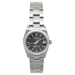 Rolex Schwarze Edelstahl Datejust 78240 Damenarmbanduhr 31 mm