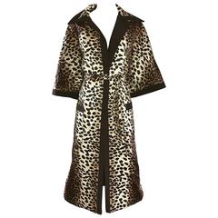 1960s Lilli Ann Leopard Cheetah Print Vintage Fabulous 60s Trench Jacket Coat 12