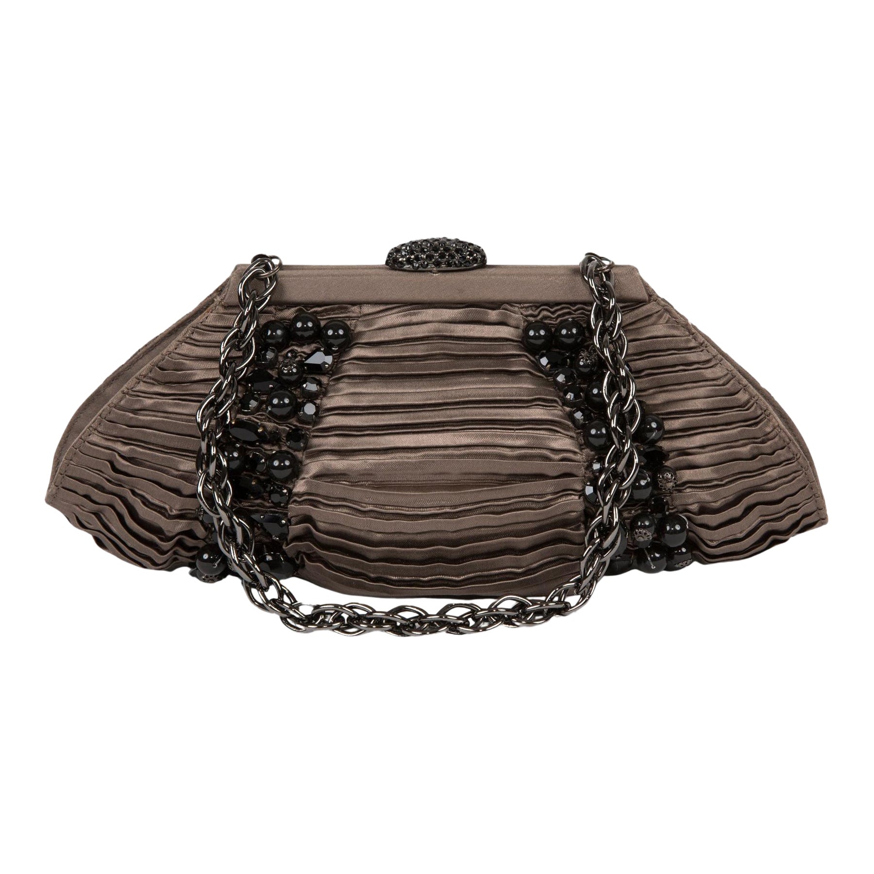 Rodo Grey Silk Evening Hand Bag