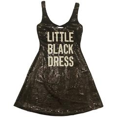 Moschino Couture New with Tags Sequin Little Black Dress Print Jeremy Scott