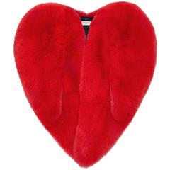Cape "Heart" en fourrure de renard rouge Saint Laurent